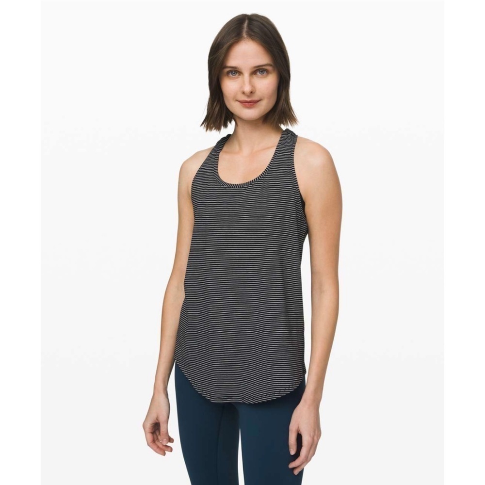 Lululemon | Love Tank *Pleated Hype Stripe Black White Size 6